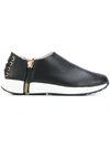 DIESEL DIESEL SLIP-ON SIDE ZIP SNEAKERS - BLACK,Y01521P134812197379