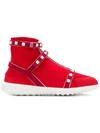 Valentino Garavani Free Rockstud Bodytech Sneakers In Red