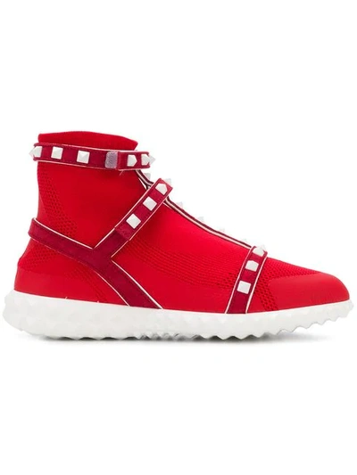 Valentino Garavani Studded Style Sneakers In Red
