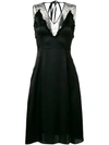 ROCHAS ROCHAS FLARED LACE-TRIMMED DRESS - BLACK,ROPM500226RM350200A12878750