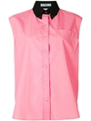 PRADA contrast collar sleeveless shirt,P460CGS1811QEH12853881
