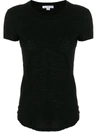 James Perse Sheer Slub Crew Neck Tee In Black
