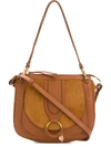 See By Chloé Hana Small Textured-leather And Suede Shoulder Bag In Tan