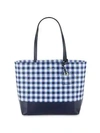 KATE SPADE Gingham Leather Tote