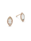 MEIRA T White Topaz, Diamond and 14K Rose Gold Stud Earrings,0400097792343