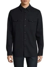 Rag & Bone Raw Edge Button-down Shirt In Navy Charcoal