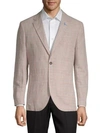 TAILORBYRD Luncke Range Plaid Lightweight Linen Cotton Jacket,0400098072319