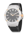 FERRAGAMO Classic Stainless Steel and Rubber Strap Watch,0400097983861