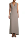 VALENTINO V-Neck Silk Floor-Length Dress,0400097899152