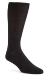 Pantherella Mid-calf Stretch-lisle Dress Socks In Black