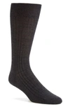 Pantherella Merino Wool Blend Dress Socks In Charcoal
