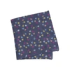 40 COLORI NAVY BIRCH PRINTED LINEN POCKET SQUARE