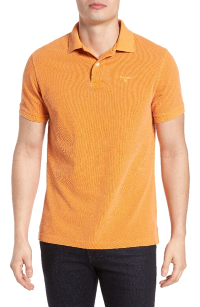 Barbour Washed Short Sleeve Polo Shirt In Acid Orange | ModeSens