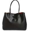 Longchamp Textured Leather Shoulder Bag In Black