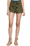 SANCTUARY SASHA LINEN UTILITY SHORTS,H0132-WL001