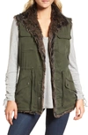CUPCAKES AND CASHMERE ASHLING FAUX FUR LINED UTILITY VEST,CH401641