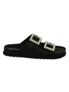 Steve Madden Bubbles Beaded Sliders In Black