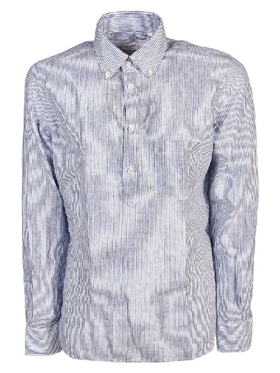 Glanshirt Striped Shirt In Bianco Blu