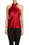 GALVAN HALTER NECK SATIN TOP,913