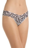 Hanky Panky Low-rise Printed Lace Thong In Copy Cat