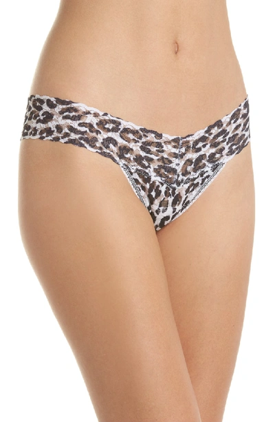 Hanky Panky Low-rise Printed Lace Thong In Copy Cat