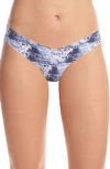 Commando Print Microfiber Thong In Distressed Denim