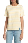 Kule The Modern Crewneck Boxy T-shirt In Cream/ Marigold