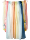 CHLOÉ 'Rainbow' striped off-the-shoulder dress,16ER06816E01411445874