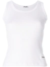 MIU MIU LOGO PLAQUE RIBBED VEST TOP,MMT861B6T12863608