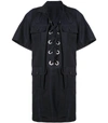 SACAI Black Cotton Twill Dress,1273207504453874270