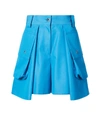 SACAI Blue Cotton Twill Shorts,1273207535069214085