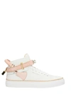BUSCEMI MID SNEAKERS IN WHITE LEATHER,10568358