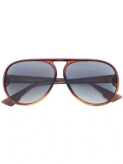 Dior Lia 62mm Oversize Aviator Sunglasses - Brown/ Orange