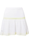 L'ETOILE SPORT Striped pointelle-knit tennis skirt