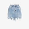 Ksubi Mini Moss Denim Skirt In Blue