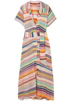 MISSONI MARE BELTED CROCHET-KNIT MIDI DRESS