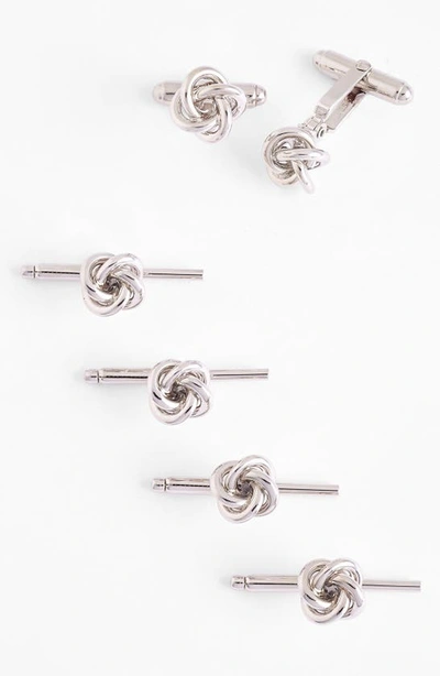 David Donahue Men's 3-pair Sterling Silver Knot Cufflink In Sterling Silver