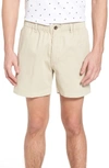 Vintage 1946 Snappers Elastic Waist 5.5 Inch Stretch Shorts In Stone