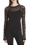 THEORY CREWNECK CROCHET SWEATER,I0314711