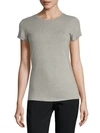 Vince Women's Solid Pima Cotton Blend Tee In Heather Grey