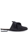 TIPE E TACCHI TIPE E TACCHI BLACK SATIN MULES WITH BOW,10568850