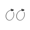 MYIA BONNER BLACK SPHERE HOOP EARRINGS