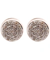 Monica Vinader Rose Gold Vermeil Fiji Mini Diamond Button Stud Earrings In Gold