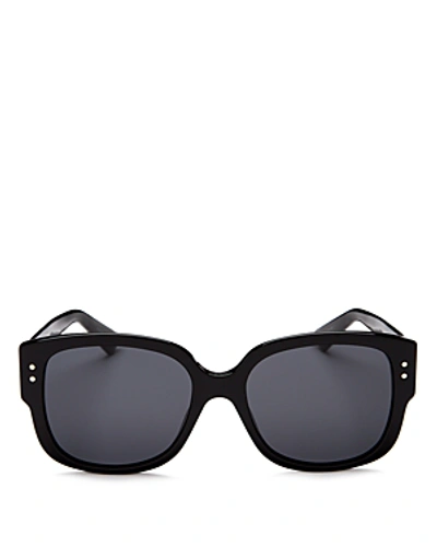 Dior Women's Lady Studs Embellished Square Sunglasses, 54mm In Black/gray Solid