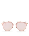 Dior Women's Prism Mirrored Brow Bar Sunglasses, 63mm In Gold Crystal/rose Gold Mirrored Prism