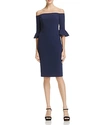 Black Halo Madigan Off-the-shoulder Dress In Pacific Blue