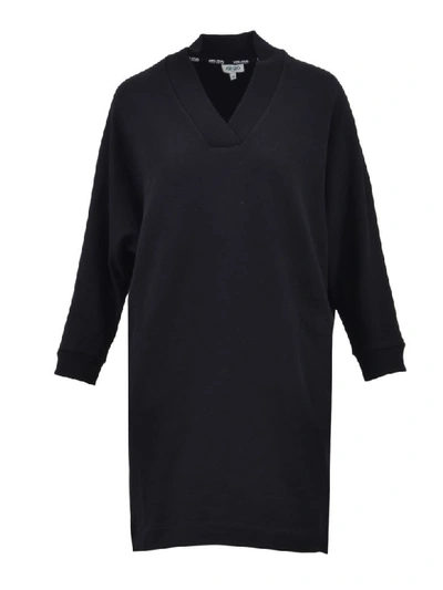 Kenzo Sweatshirt Dress Block In Black