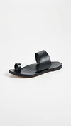Beek Finch Toe Ring Slides In Black/black