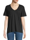 Splendid Slub V-neck Tee In Black