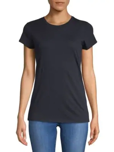 VINCE WOMEN'S SOLID PIMA COTTON BLEND TEE,0400097456706